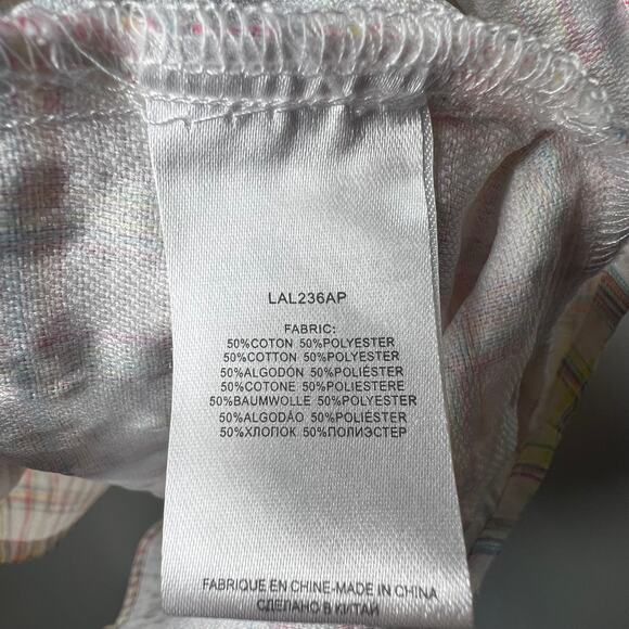 Lili Sidonio Multicolor Check Plaid Ruffle Sleeve Mini Dress Size M - Picture 8 of 9